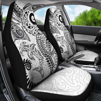 Aotearoa Maori Sea Animals Tribal Car Seat Cover Manta Ray and Shark Moko Pattern White Color LT03 - Polynesian Pride
