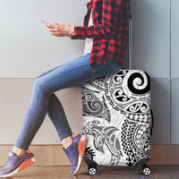 Aotearoa Maori Sea Animals Tribal Luggage Cover Manta Ray and Shark Moko Pattern White Color LT03 - Polynesian Pride