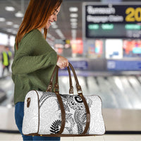 Aotearoa Maori Sea Animals Tribal Travel Bag Manta Ray and Shark Moko Pattern White Color LT03 - Polynesian Pride