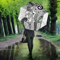 Aotearoa Maori Sea Animals Tribal Umbrella Manta Ray and Shark Moko Pattern White Color LT03 - Polynesian Pride