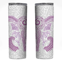 Aotearoa Maori Sea Animals Tribal Skinny Tumbler Manta Ray and Shark Moko Pattern Pink Color LT03 Pink - Polynesian Pride