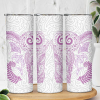 Aotearoa Maori Sea Animals Tribal Skinny Tumbler Manta Ray and Shark Moko Pattern Pink Color LT03 - Polynesian Pride