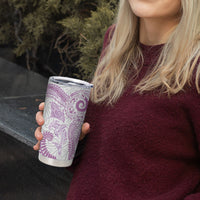 Aotearoa Maori Sea Animals Tribal Tumbler Cup Manta Ray and Shark Moko Pattern Pink Color LT03 - Polynesian Pride