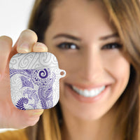 Aotearoa Maori Sea Animals Tribal AirPods Case Manta Ray and Shark Moko Pattern Purple Color LT03 - Polynesian Pride