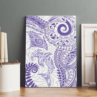 Aotearoa Maori Sea Animals Tribal Canvas Wall Art Manta Ray and Shark Moko Pattern Purple Color LT03 - Polynesian Pride