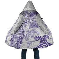 Aotearoa Maori Sea Animals Tribal Cloak Manta Ray and Shark Moko Pattern Purple Color