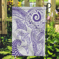Aotearoa Maori Sea Animals Tribal Garden Flag Manta Ray and Shark Moko Pattern Purple Color LT03 Garden Flag Purple - Polynesian Pride