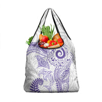 Aotearoa Maori Sea Animals Tribal Grocery Bag Manta Ray and Shark Moko Pattern Purple Color LT03 1-pack One Size Purple - Polynesian Pride