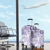Aotearoa Maori Sea Animals Tribal Luggage Cover Manta Ray and Shark Moko Pattern Purple Color LT03 - Polynesian Pride