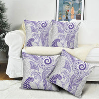 Aotearoa Maori Sea Animals Tribal Pillow Cover Manta Ray and Shark Moko Pattern Purple Color LT03 - Polynesian Pride