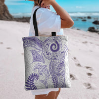 Aotearoa Maori Sea Animals Tribal Tote Bag Manta Ray and Shark Moko Pattern Purple Color LT03 - Polynesian Pride