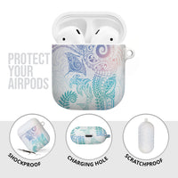 Aotearoa Maori Sea Animals Tribal AirPods Case Manta Ray and Shark Moko Pattern Sweet Pastel LT03 - Polynesian Pride
