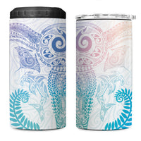 Aotearoa Maori Sea Animals Tribal 4 in 1 Can Cooler Tumbler Manta Ray and Shark Moko Pattern Sweet Pastel LT03 One Size: 16 oz Multicolor - Polynesian Pride