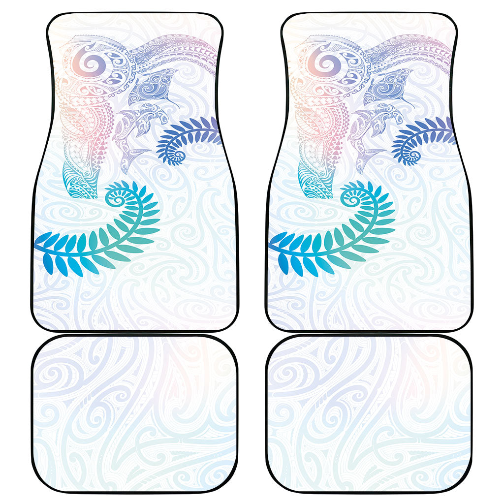 Aotearoa Maori Sea Animals Tribal Car Mats Manta Ray and Shark Moko Pattern Sweet Pastel