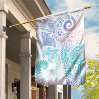 Aotearoa Maori Sea Animals Tribal Garden Flag Manta Ray and Shark Moko Pattern Sweet Pastel LT03 House Flag Multicolor - Polynesian Pride