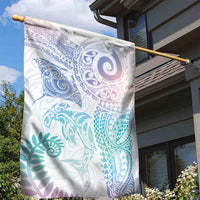 Aotearoa Maori Sea Animals Tribal Garden Flag Manta Ray and Shark Moko Pattern Sweet Pastel LT03 - Polynesian Pride