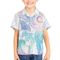 Aotearoa Maori Sea Animals Tribal Hawaiian Shirt Manta Ray and Shark Moko Pattern Sweet Pastel LT03 - Polynesian Pride