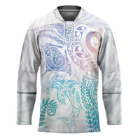Aotearoa Maori Sea Animals Tribal Hockey Jersey Manta Ray and Shark Moko Pattern Sweet Pastel LT03 Unisex Multicolor - Polynesian Pride