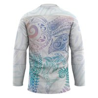 Aotearoa Maori Sea Animals Tribal Hockey Jersey Manta Ray and Shark Moko Pattern Sweet Pastel LT03 - Polynesian Pride