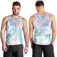 Aotearoa Maori Sea Animals Tribal Men Tank Top Manta Ray and Shark Moko Pattern Sweet Pastel LT03 - Polynesian Pride