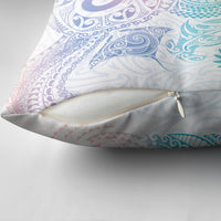Aotearoa Maori Sea Animals Tribal Pillow Cover Manta Ray and Shark Moko Pattern Sweet Pastel LT03 - Polynesian Pride