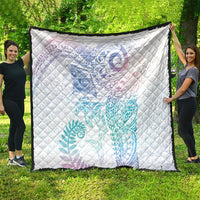 Aotearoa Maori Sea Animals Tribal Quilt Manta Ray and Shark Moko Pattern Sweet Pastel