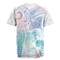 Aotearoa Maori Sea Animals Tribal Rugby Jersey Manta Ray and Shark Moko Pattern Sweet Pastel LT03 - Polynesian Pride