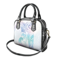 Aotearoa Maori Sea Animals Tribal Shoulder Handbag Manta Ray and Shark Moko Pattern Sweet Pastel