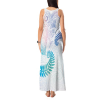 Aotearoa Maori Sea Animals Tribal Tank Maxi Dress Manta Ray and Shark Moko Pattern Sweet Pastel LT03 - Polynesian Pride