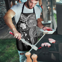 Hawaiian Manta Ray Tribal Apron Polynesian Art Motifs Black Color LT03 - Polynesian Pride