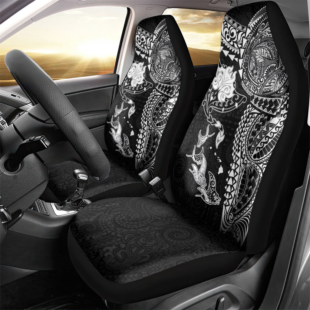 Hawaiian Manta Ray Tribal Car Seat Cover Polynesian Art Motifs Black Color LT03 - Polynesian Pride