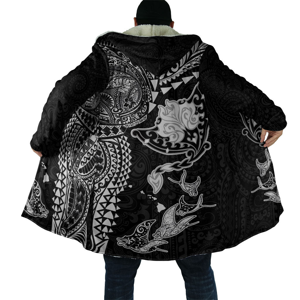 Hawaiian Manta Ray Tribal Cloak Polynesian Art Motifs Black Color