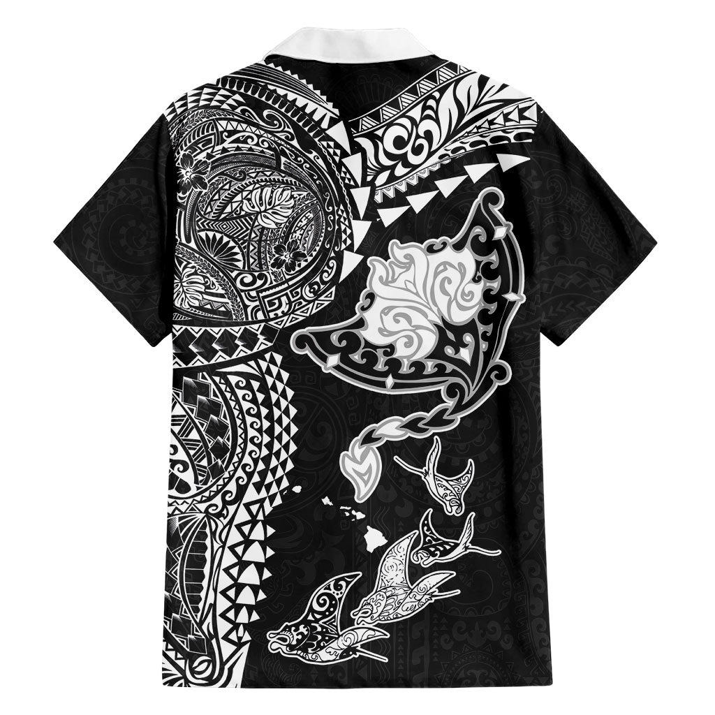 Hawaiian Manta Ray Tribal Hawaiian Shirt Polynesian Art Motifs Black Color LT03 - Polynesian Pride