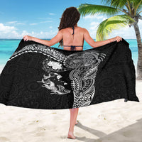 Hawaiian Manta Ray Tribal Sarong Polynesian Art Motifs Black Color LT03 - Polynesian Pride
