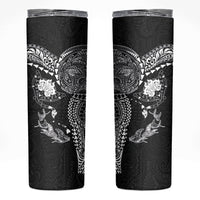 Hawaiian Manta Ray Tribal Skinny Tumbler Polynesian Art Motifs Black Color LT03 Black - Polynesian Pride