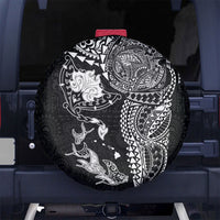 Hawaiian Manta Ray Tribal Spare Tire Cover Polynesian Art Motifs Black Color LT03 No hole Black - Polynesian Pride