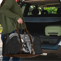 Hawaiian Manta Ray Tribal Travel Bag Polynesian Art Motifs Black Color