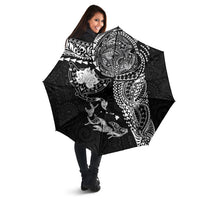 Hawaiian Manta Ray Tribal Umbrella Polynesian Art Motifs Black Color LT03 - Polynesian Pride