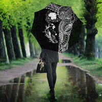 Hawaiian Manta Ray Tribal Umbrella Polynesian Art Motifs Black Color LT03 - Polynesian Pride