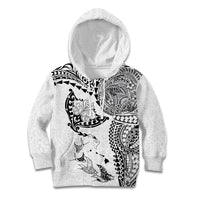 Hawaiian Manta Ray Tribal Kid Hoodie Polynesian Art Motifs White Color LT03 Hoodie White - Polynesian Pride