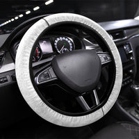 Hawaiian Manta Ray Tribal Steering Wheel Cover Polynesian Art Motifs White Color