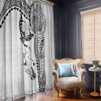 Hawaiian Manta Ray Tribal Window Curtain Polynesian Art Motifs White Color LT03 - Polynesian Pride