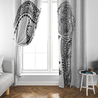 Hawaiian Manta Ray Tribal Window Curtain Polynesian Art Motifs White Color LT03 - Polynesian Pride