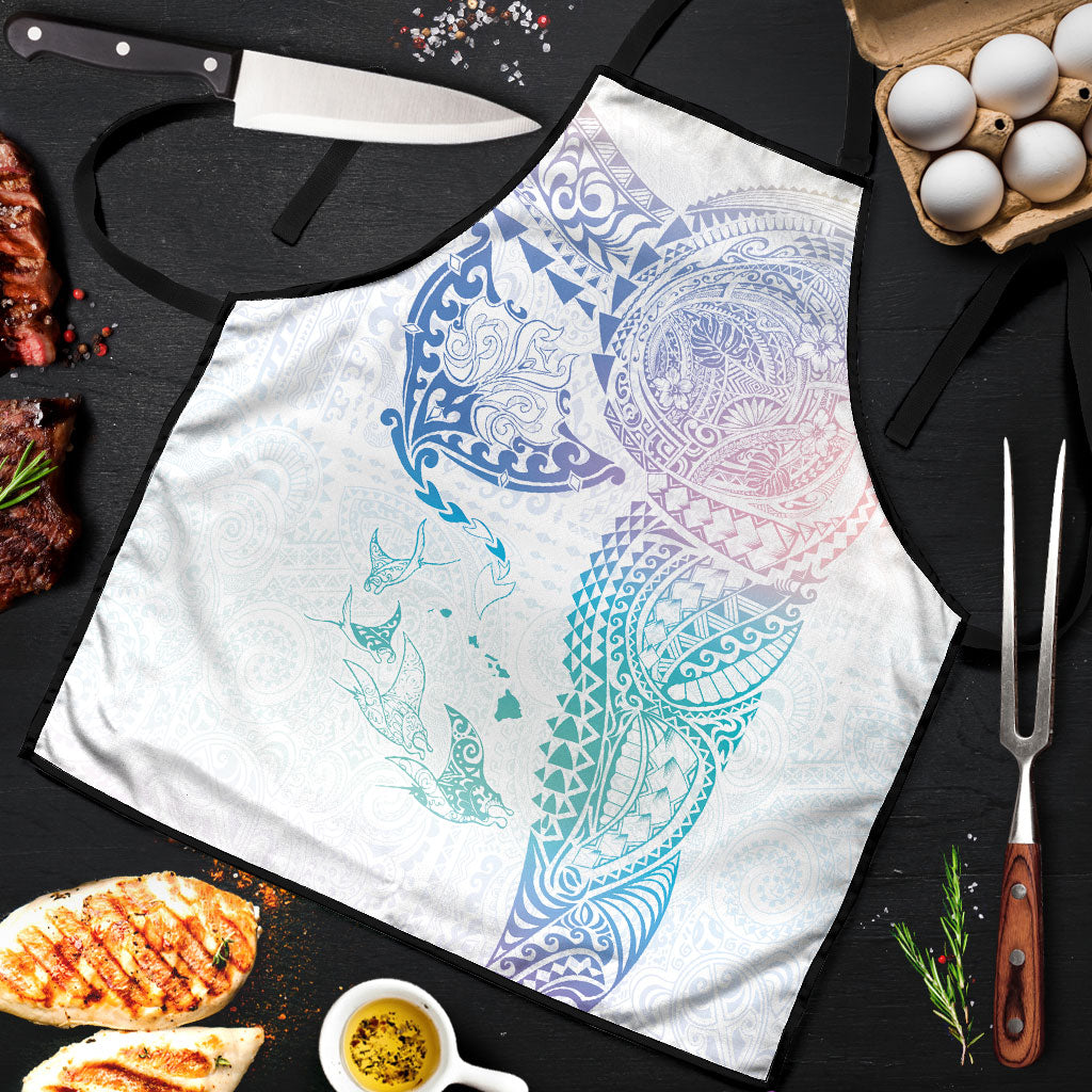 Hawaiian Manta Ray Tribal Apron Polynesian Art Motifs Sweet Pastel
