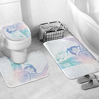 Hawaiian Manta Ray Tribal Bathroom Set Polynesian Art Motifs Sweet Pastel