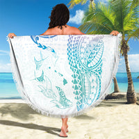 Hawaiian Manta Ray Tribal Beach Blanket Polynesian Art Motifs Sweet Pastel