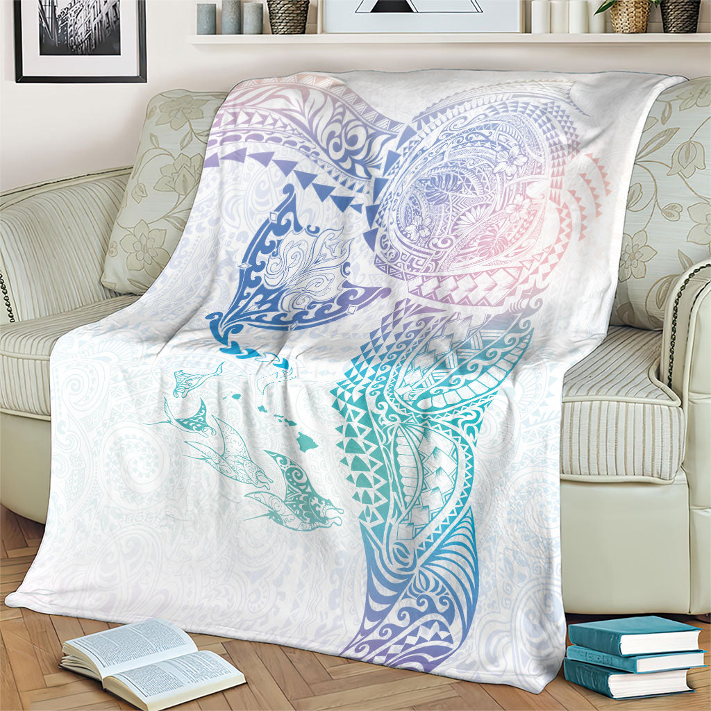 Hawaiian Manta Ray Tribal Blanket Polynesian Art Motifs Sweet Pastel