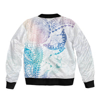 Hawaiian Manta Ray Tribal Bomber Jacket Polynesian Art Motifs Sweet Pastel LT03 - Polynesian Pride