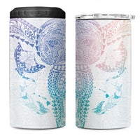 Hawaiian Manta Ray Tribal 4 in 1 Can Cooler Tumbler Polynesian Art Motifs Sweet Pastel LT03 One Size: 16 oz Multicolor - Polynesian Pride