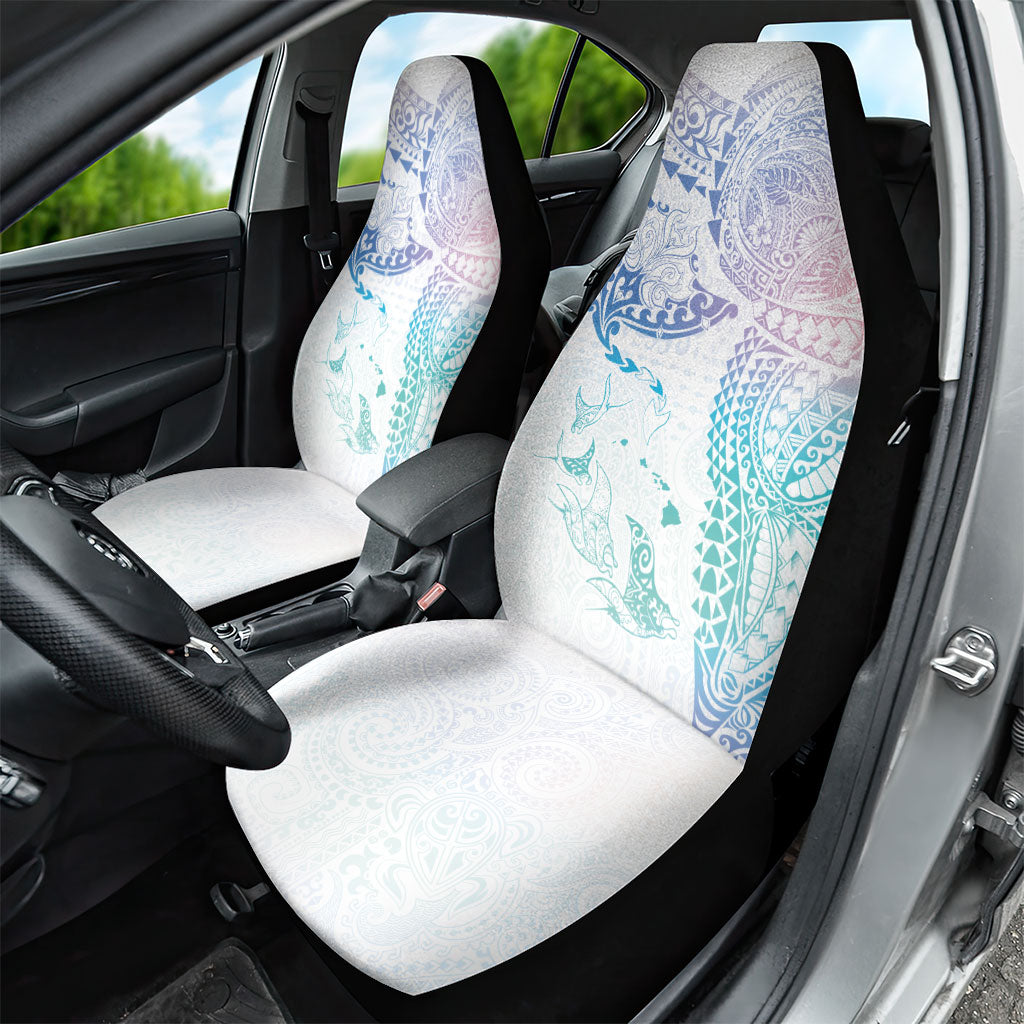 Hawaiian Manta Ray Tribal Car Seat Cover Polynesian Art Motifs Sweet Pastel LT03 - Polynesian Pride